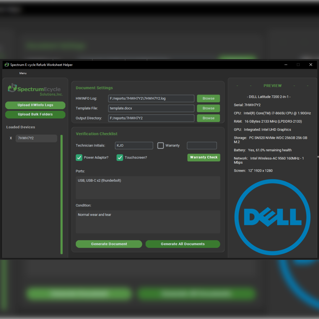 Refurb Worksheet Helper